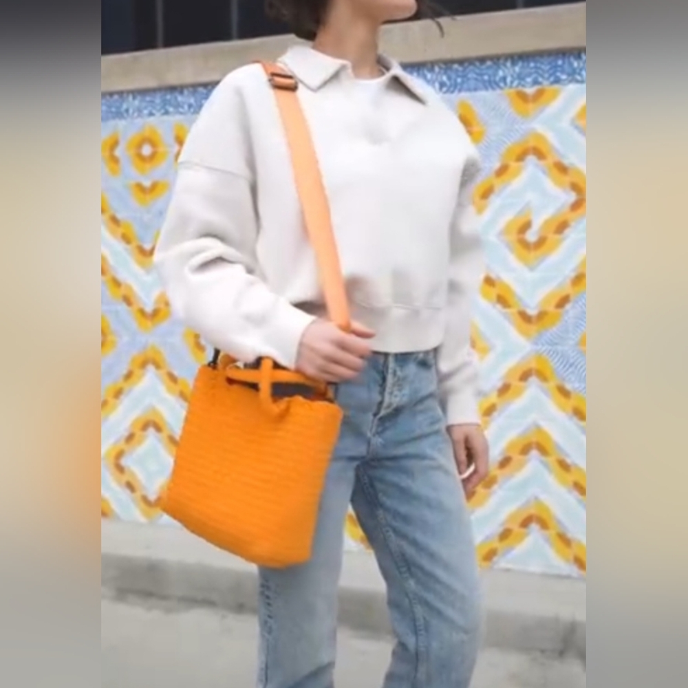 #479 SALE 🛑78 FINAL PRICE! FABULOUS BOHO TRENDY Small Woven Neoprene Crossbody - Picture 14 of 14